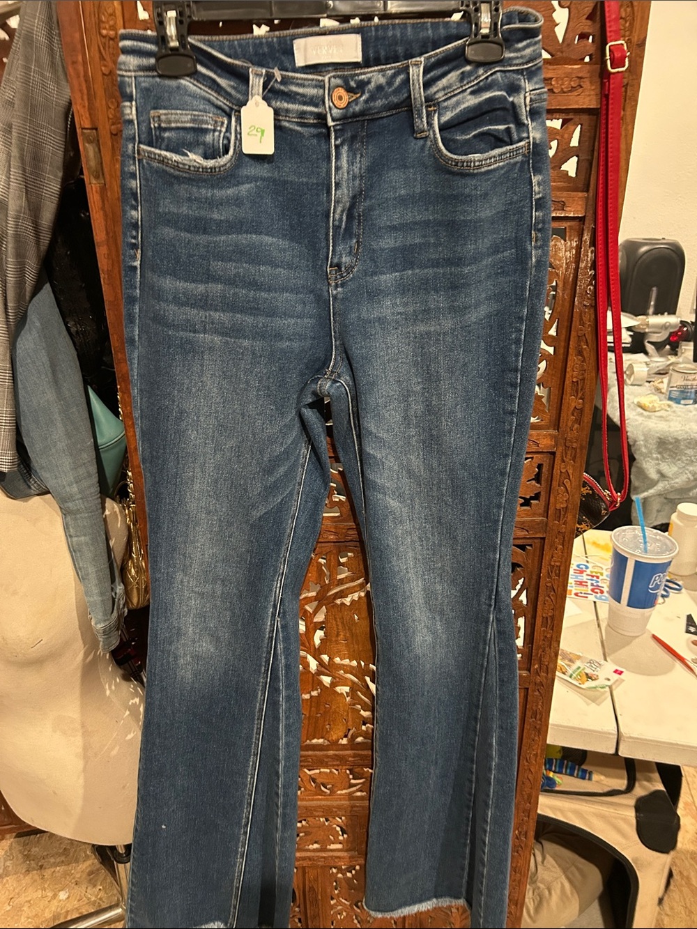 Women's Dark Blue Stretch Bootcut Jeans